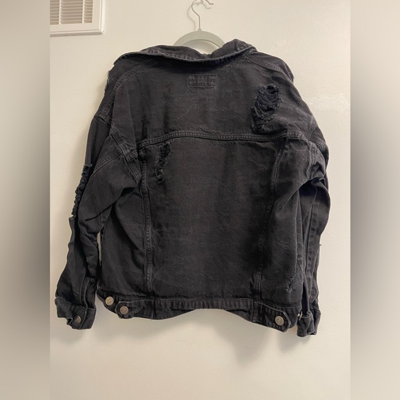Forver21 Black Ripped Jean Jacket - Picture 2 of 2